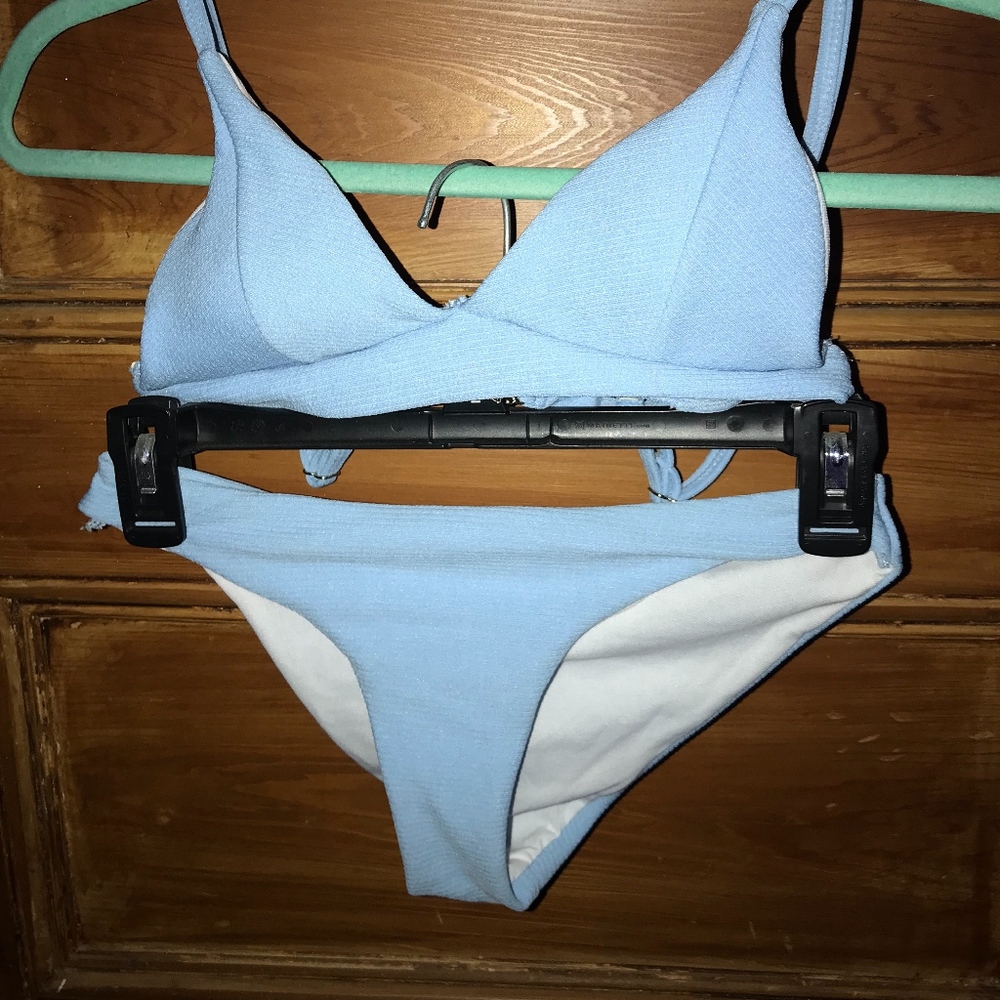Blue Ribbed Bikini